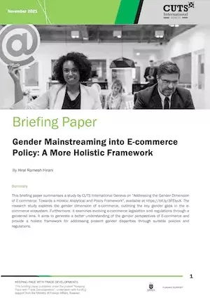 Gender Mainstreaming into E-commerce Policy: A More Holistic Framework